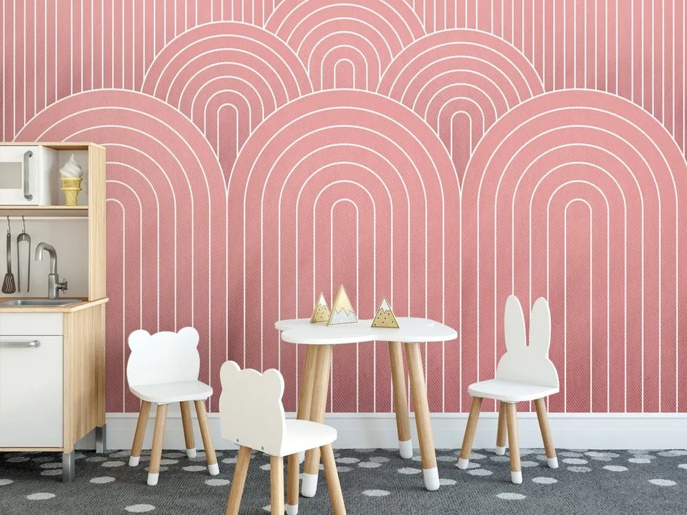 Samolepiaca tapeta staroružový vzor dúhy Mid-Century