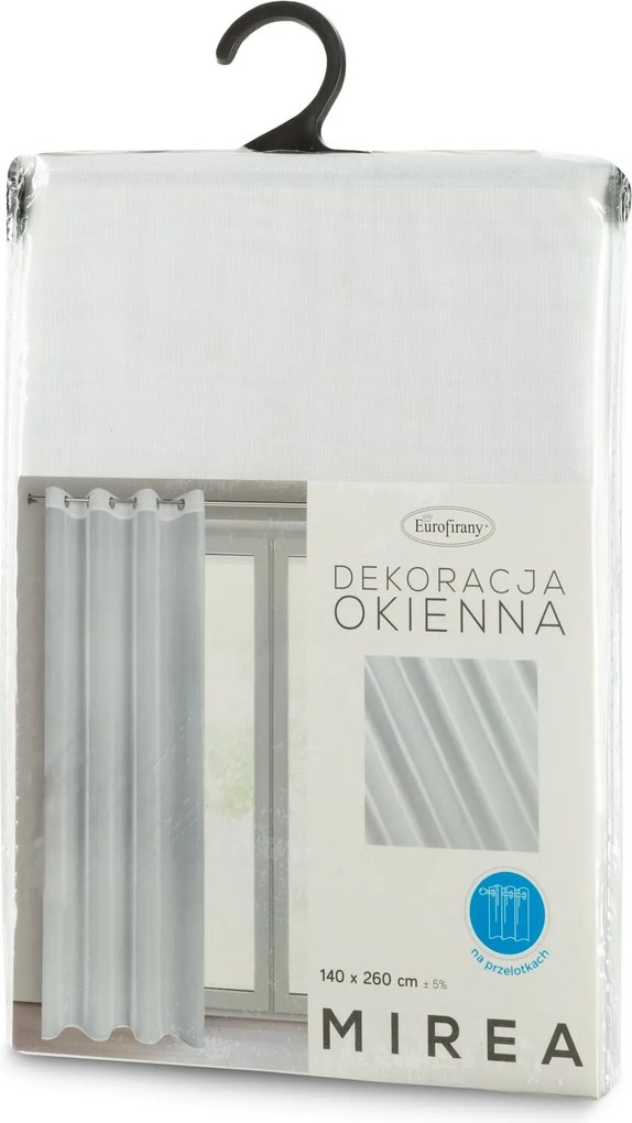 ZÁCLONA NA KRÚŽKOCH MIREA 140X260 CM BIELA
