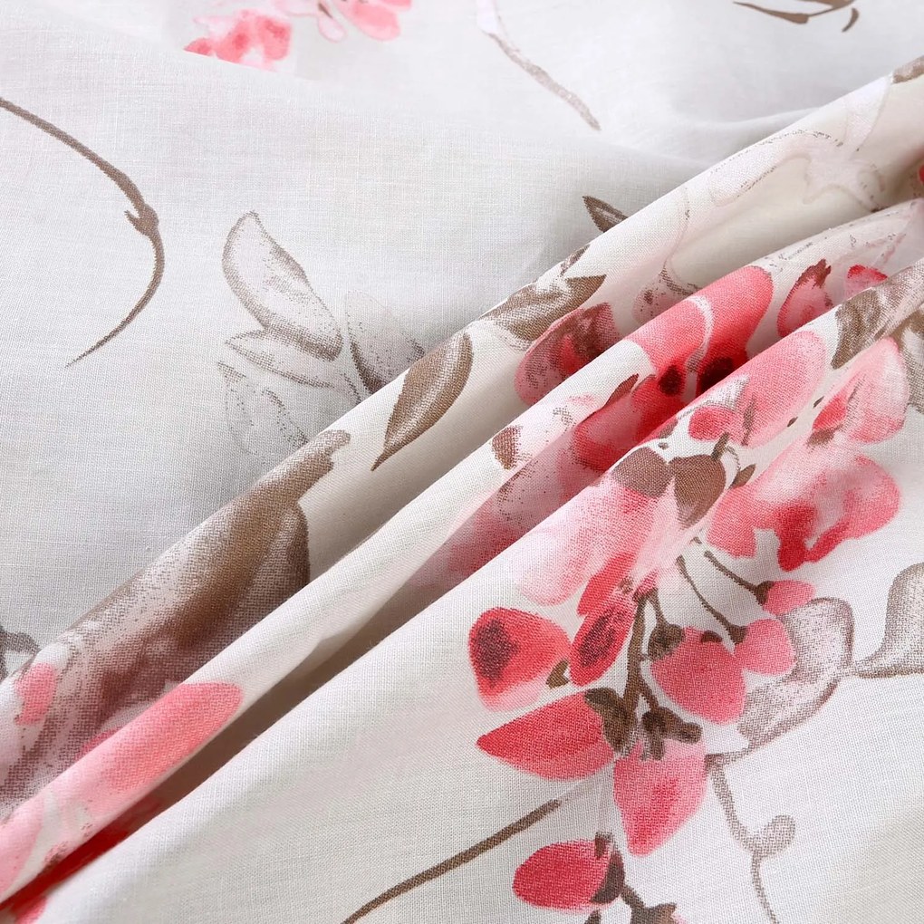 BAVLNENÉ OBLIEČKY COTTONLOVE 140X200 CM, 1KS 70X80 CM KVETY