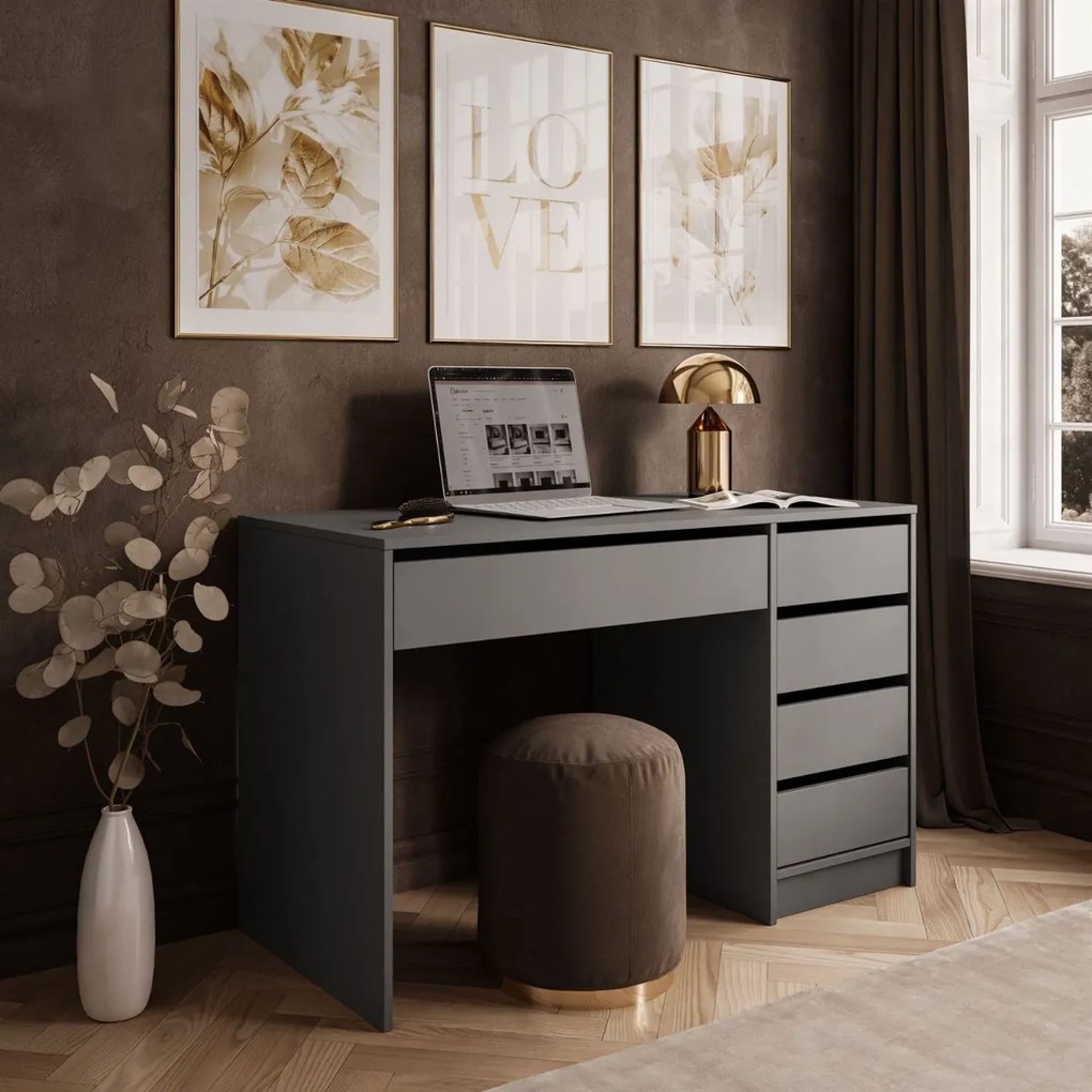 PISACÍ STÔL ORLANDO ŠEDÝ MATNÝ