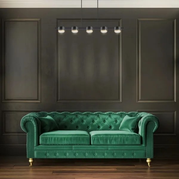 LED Luster na lanku MIRELLA 5xGX53/6W/230V čierna