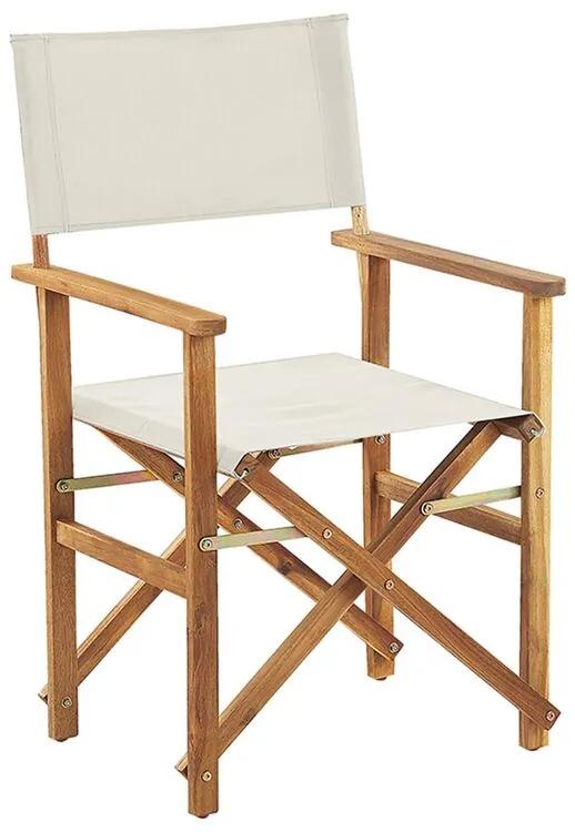 Sada 2 záhradných stoličiek a náhradných poťahov svetlé akáciové drevo/geometrický vzor CINE Beliani