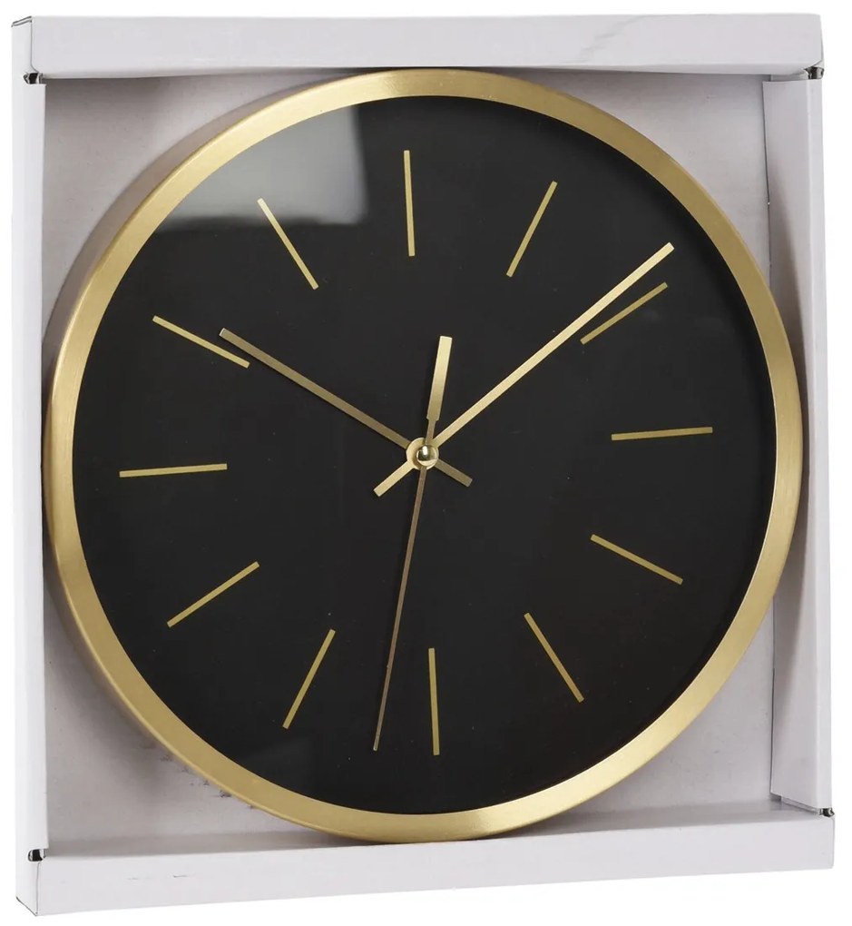 Nástenné hodiny GOLACK 25 cm čierne/zlaté