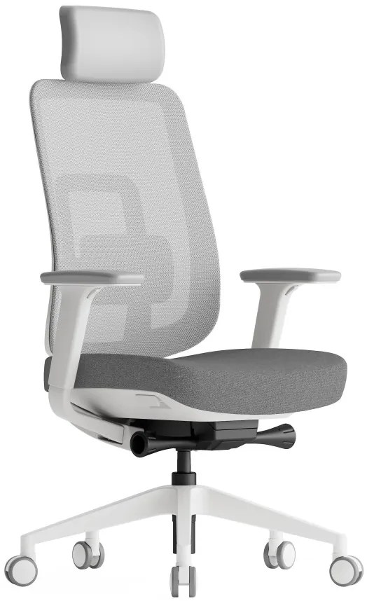 KREDE Kancelárska stolička K42 WHITE šedá