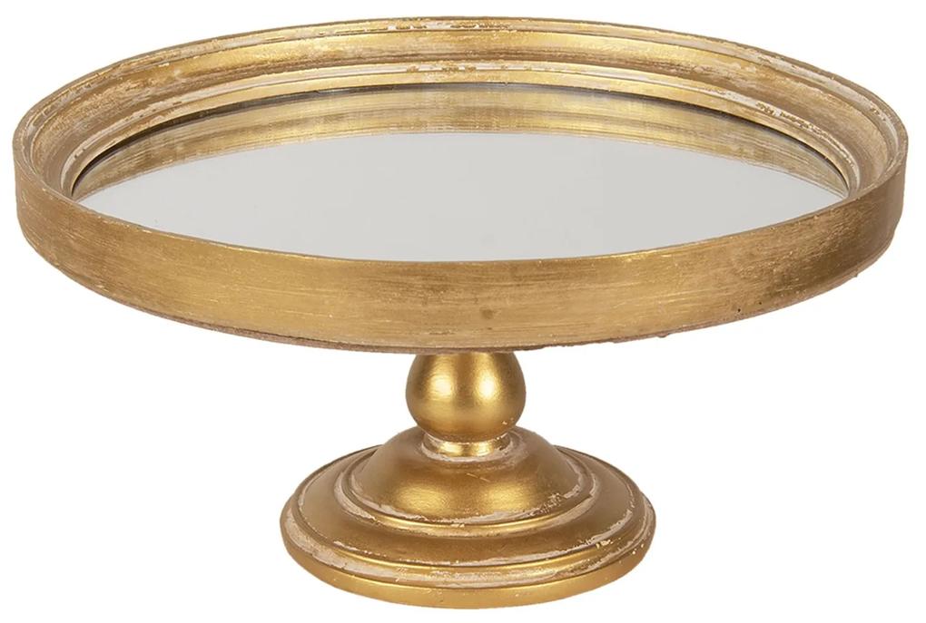Zlatý vintage dekoratívne podnos so zrkadlom - Rim 27 * 13 cm