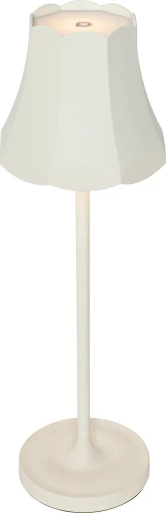 Retro stolná lampa nabíjateľná IP44 smotanová - Granny