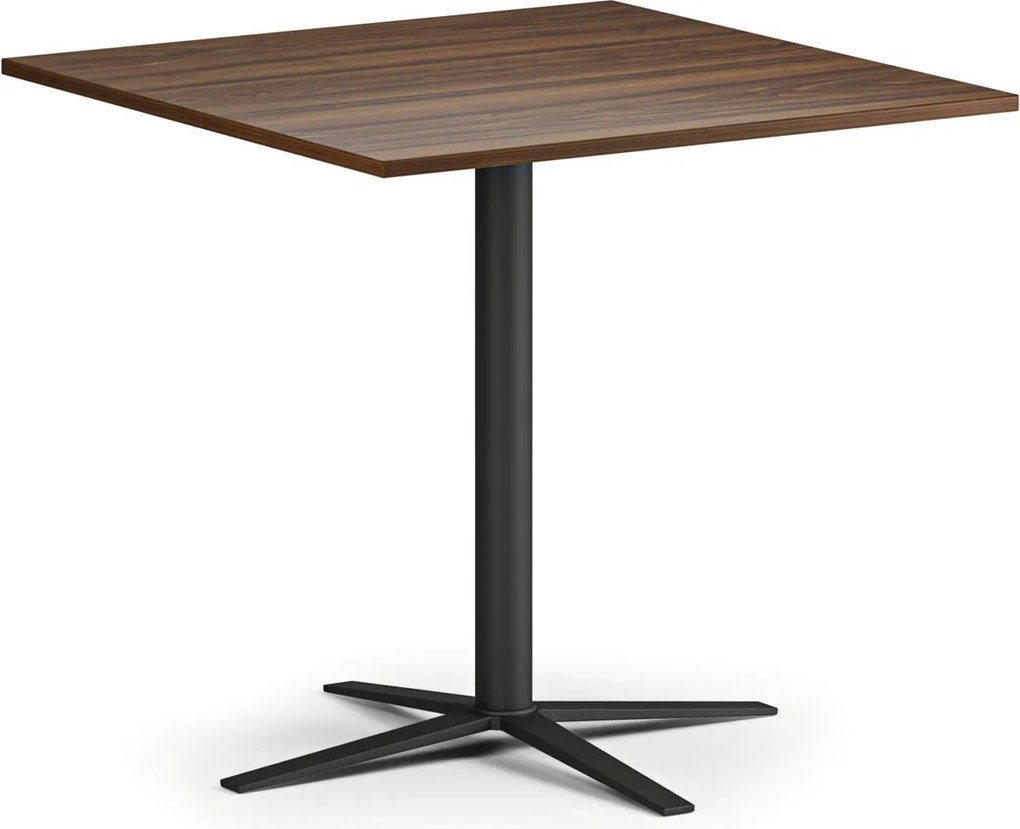 Konferenčný stolík AURA, 60x60 cm, čierna podnož, orech