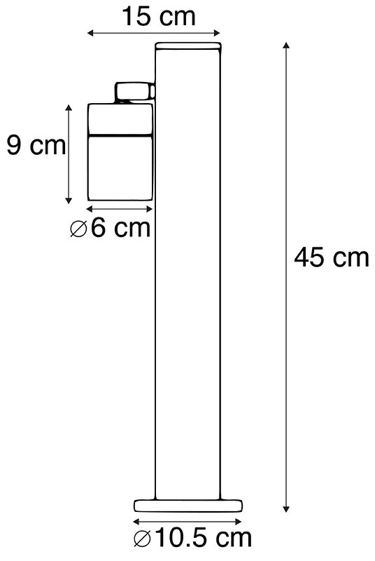 Vonkajšie svietidlo čierne 45 cm nastaviteľné IP44 - Solo