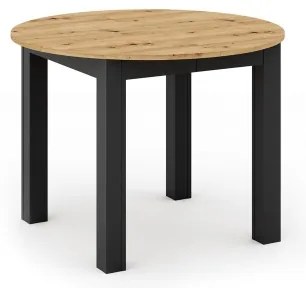 Rozkladací jedálenský stôl WILY dub artisan/čierna