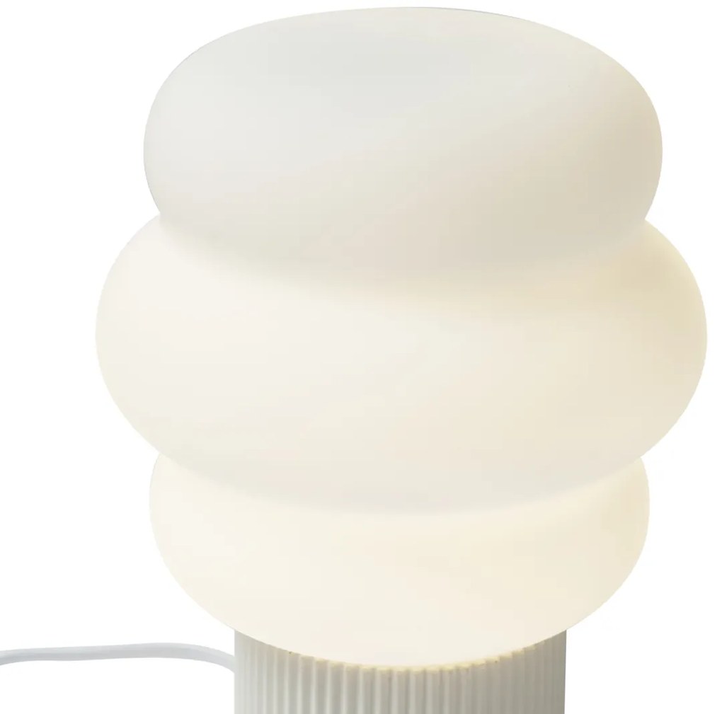 Japandi stolná lampa béžová s opálovým sklom 18cm - Kumo