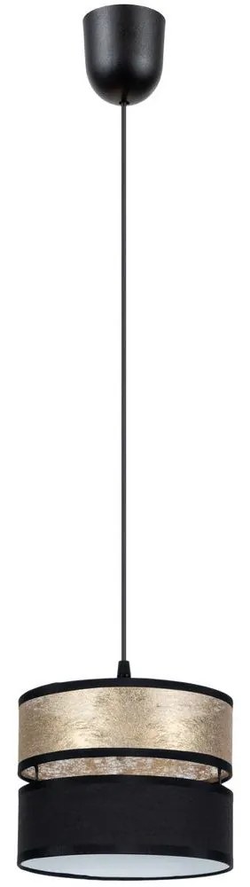 Luster na lanku LIMA 1xE27/60W/230V zlatá/čierna