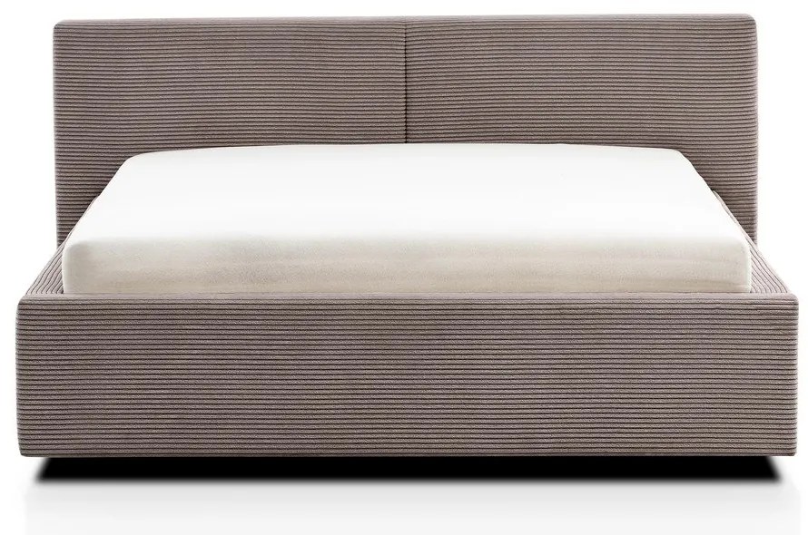 Svetlohnedá čalúnená dvojlôžková posteľ bez roštu 140x200 cm Cube – Meise Möbel