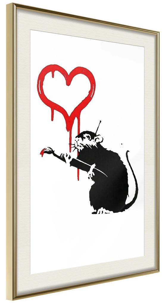 Artgeist Plagát - Love Rat [Poster] Veľkosť: 30x45, Verzia: Zlatý rám
