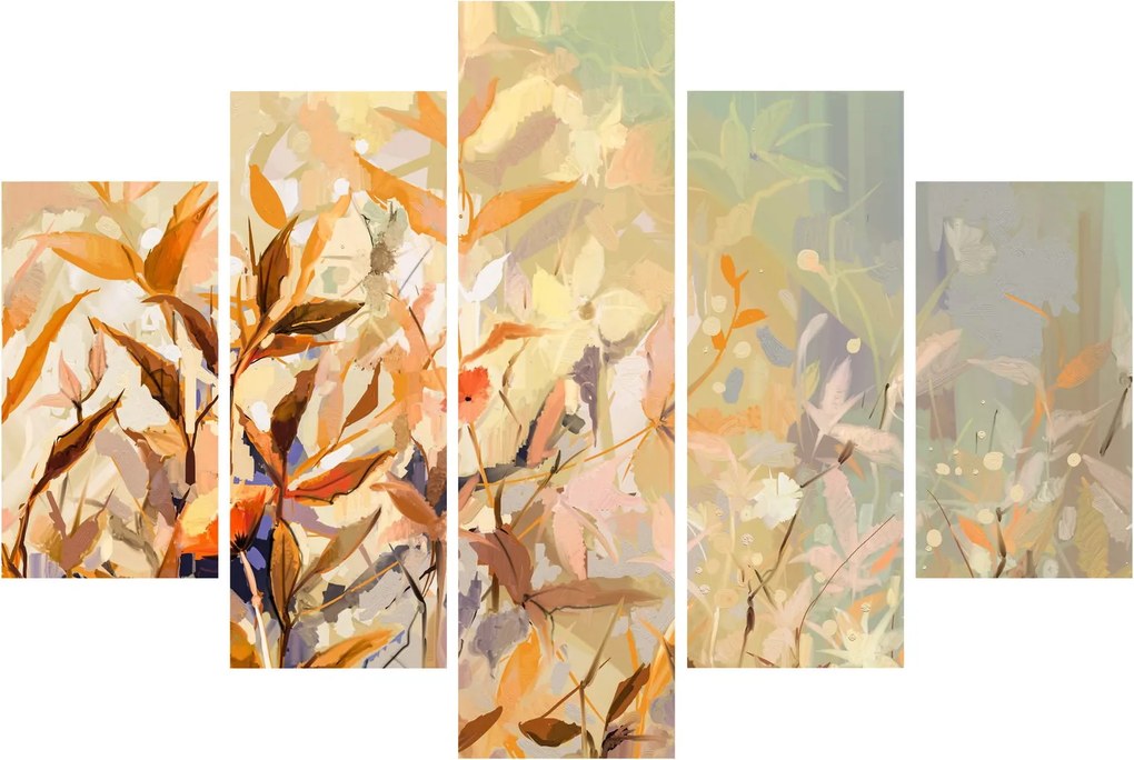 Obraz - Maľované rastliny (150x105 cm)