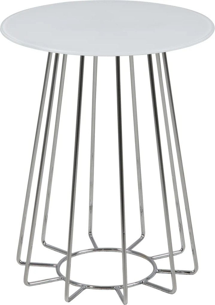 Bighome - Príručný stolík CASIA 40 cm, biela