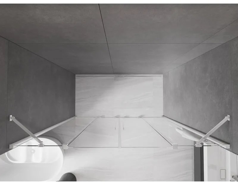 Mexen Velar Duo, posuvné dvere do otvoru 170x200 cm, 8mm číre sklo, chrómový profil, 871-170-000-02-01