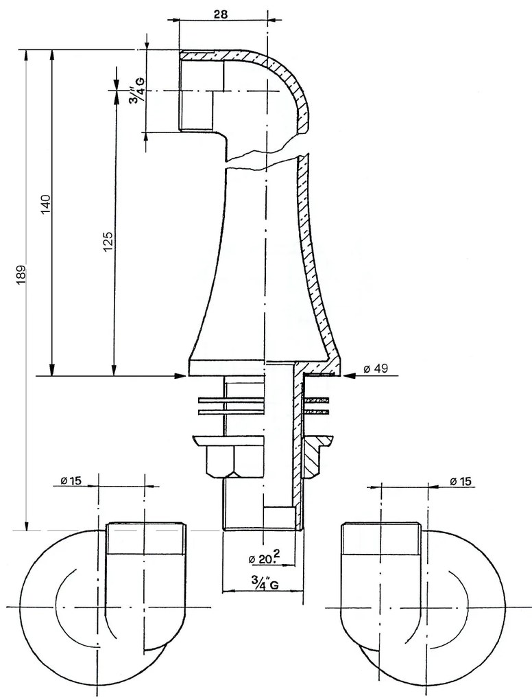 Sapho Sapho, ANTEA pripojenie pe ištaláciu vaňovej batérie na okraj vane (pár), bronz, 9856