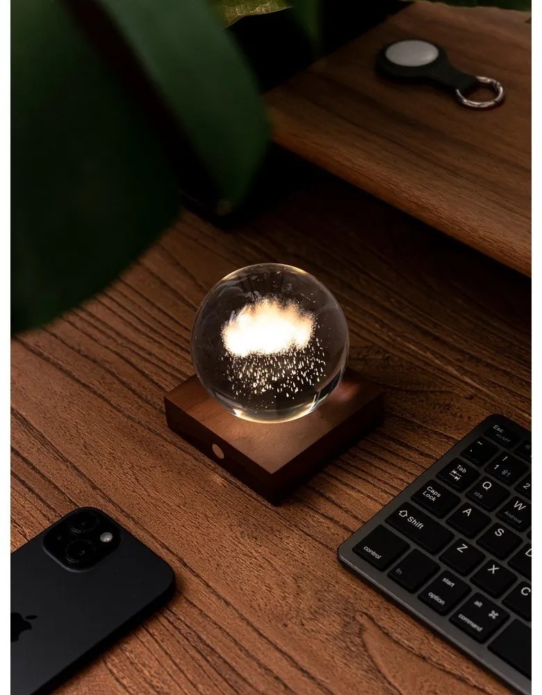 Tmavohnedá svetelná dekorácia na USB Amber – Gingko