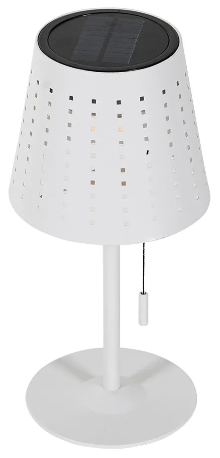 Sada 2 stolových lamp bielych vrátane LED 3-stupňového stmievača nabíjateľných a slnečných - Ferre