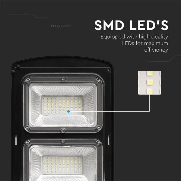LED stmievateľná solárna pouličná lampa LED/8W/3,2V 6000K IP65 9000 mAh + DO