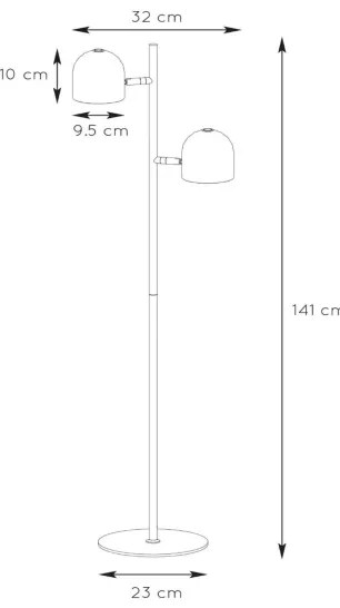 Lucide 03703/10/30 - LED stojacia lampa SKANSKA-LED 2xLED/5W/230V čierna
