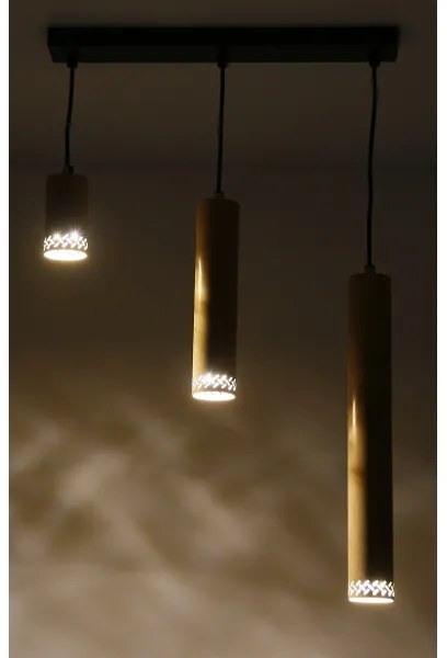 Luster na lanku TUBO 3xGU10/25W/230V drevo