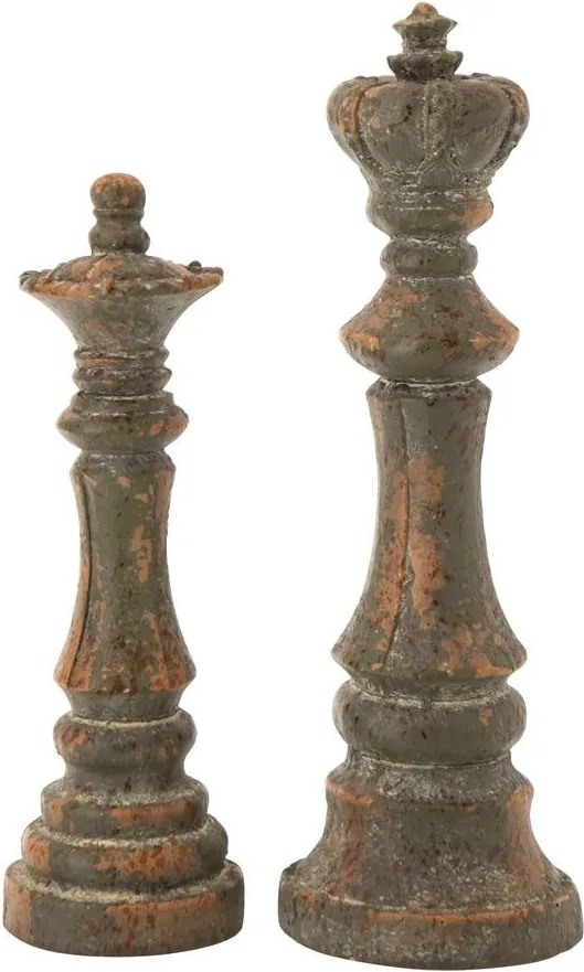 Zelená antik dekorácia šachovej figúrky Antiqou - 15*15*51cm