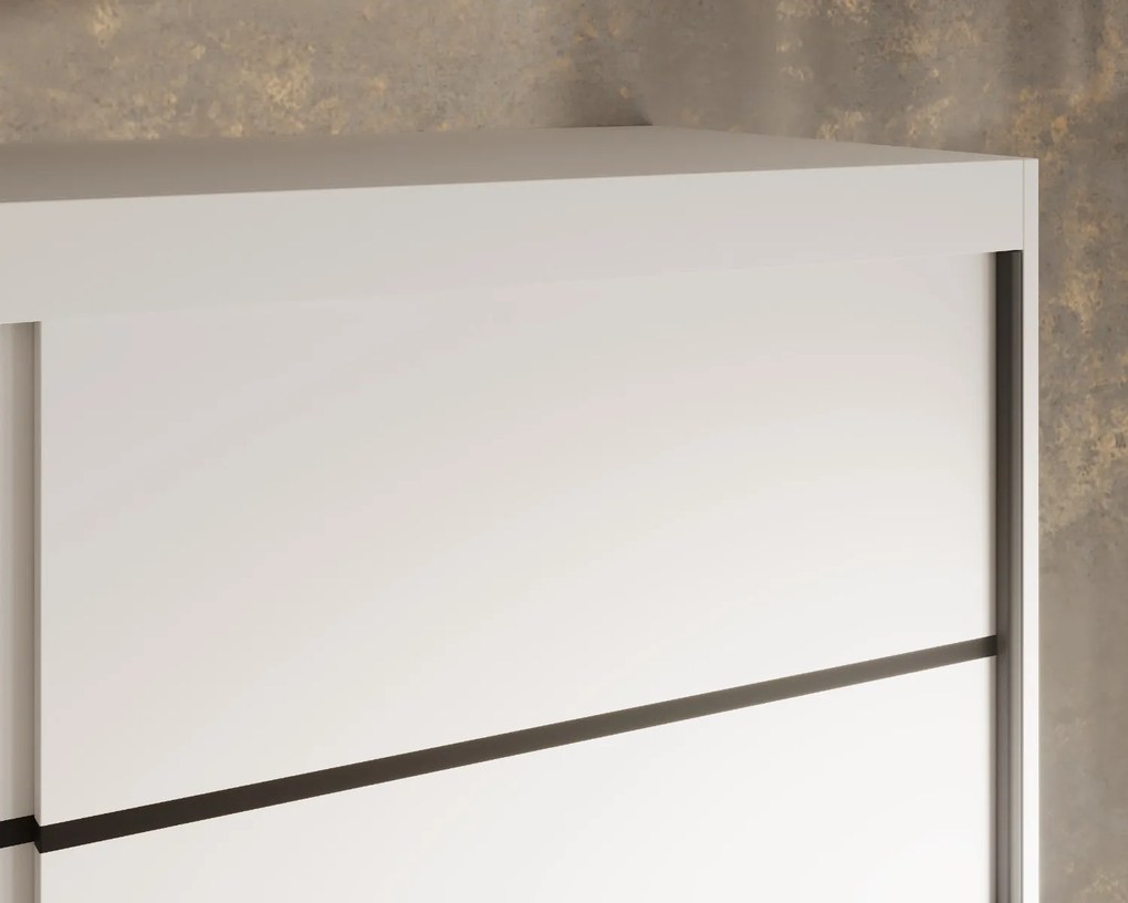 ŠATNÍKOVÁ SKRIŇA GABY SO ZRKADLOM BIELA 150 cm