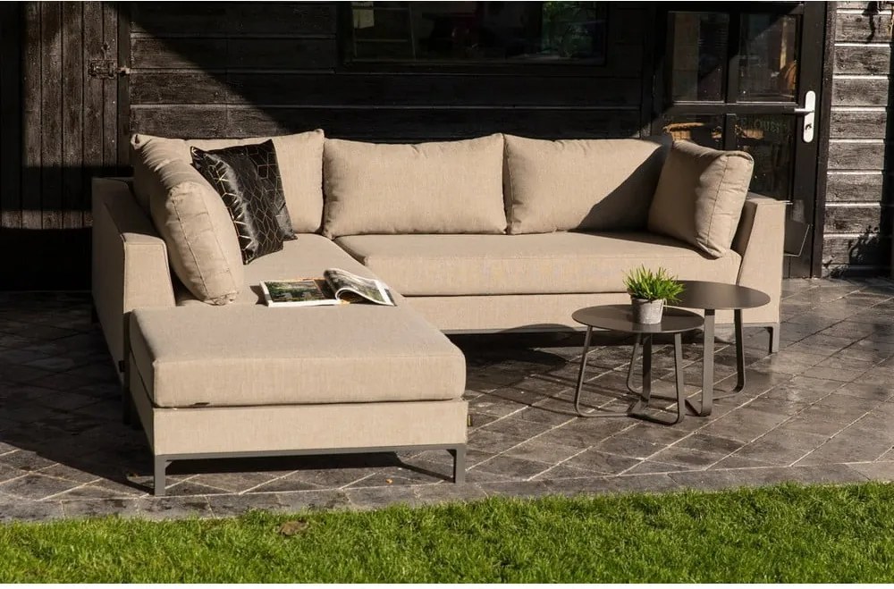 Béžová záhradná pohovka Exotan Sicilie, ľavý roh