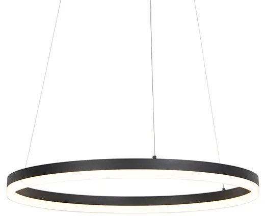 Dizajnové závesné svietidlo čierne 60 cm vrátane LED 3-stupňové stmievateľné - Anello