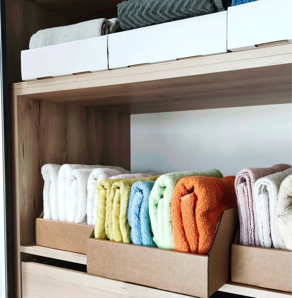 KARTON PAK Úložné boxy na oblečenie, organizéry do skrine BIELY KARTÓN 30 x 54 cm
