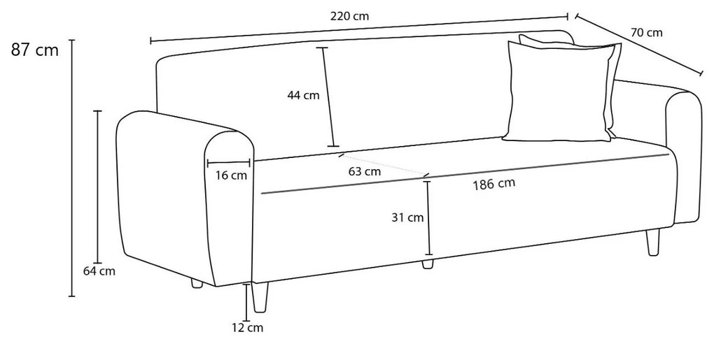 Pohovka trojsedačka Noyalepo L (krémová + orech). Akcia -19%. Vlastná spoľahlivá doprava až k Vám domov. 1106694