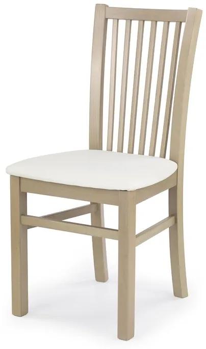 Drevená jedálenská stolička H8007, sonoma / biela eko-koža