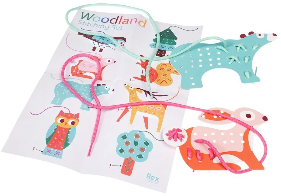 Kreatívna súprava Stitching set Woodland – Rex London