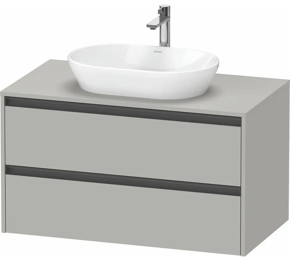 DURAVIT Ketho 2 závesná skrinka pod umývadlo na dosku, 2 zásuvky, 1000 x 550 x 568 mm, betón šedá matná, K24896007070000
