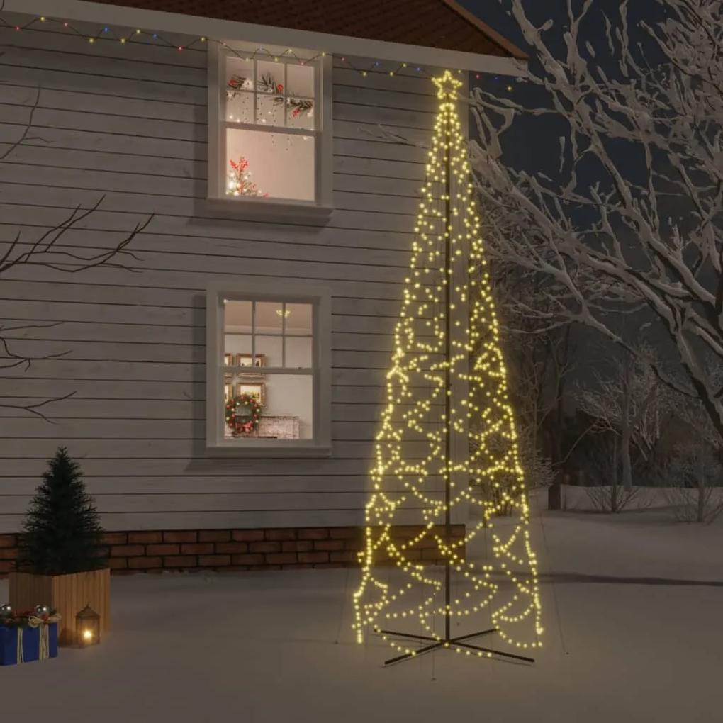 Vianočný stromček kužeľ teplý biely 1400 LED 160x500 cm 343513