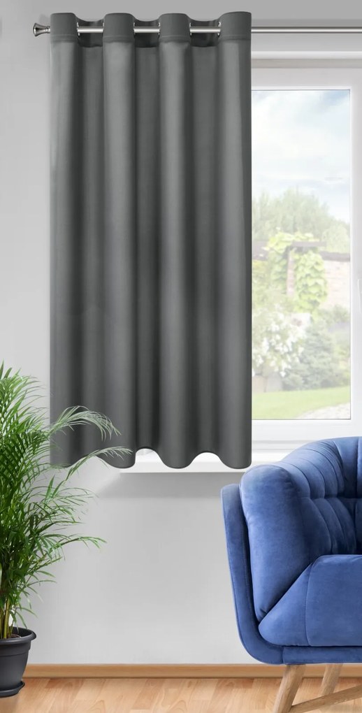 KRÁTKY ZÁVES NA KRÚŽKOCH RITA 140X175 CM GRAFITOVÁ