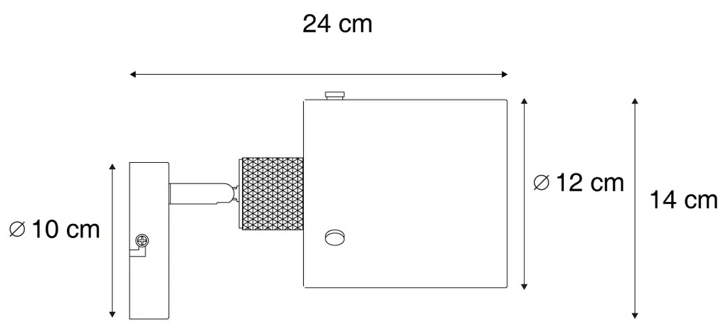 Dizajnový nástenný reflektor bronzový s čírym sklom - Domo