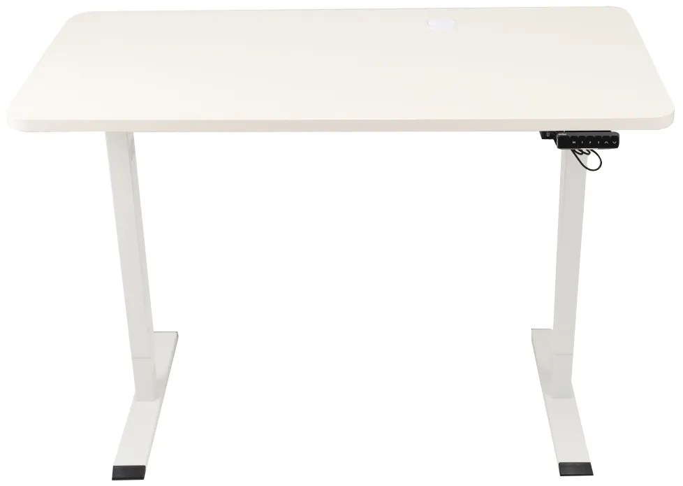 Výškovo nastaviteľný elektrický stôl BestBerg BBAT-14WW / rozmer 140x70 cm / výška 93,4-125,4 cm / biely