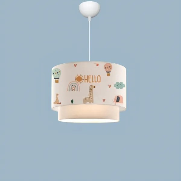 Detský luster CANDY 1xE27/40W/230V biela/pestrofarebná