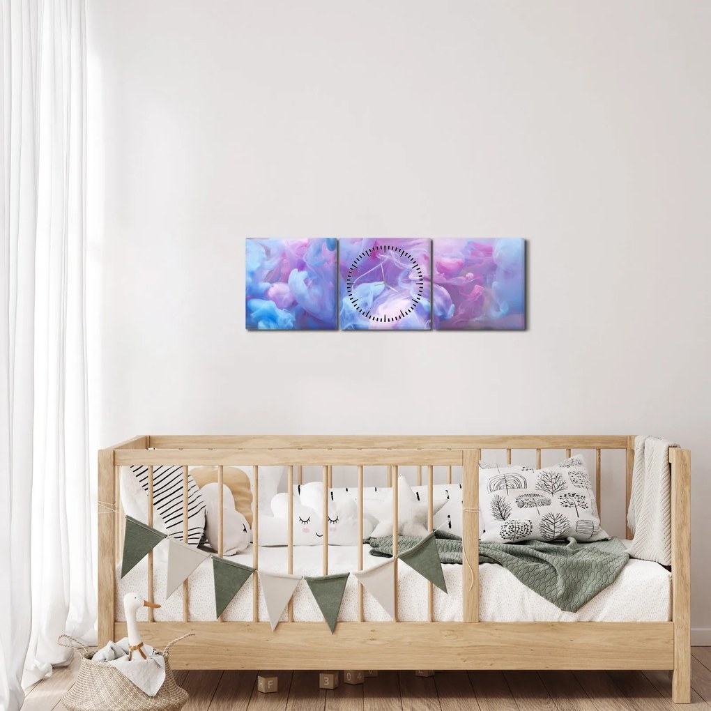Obraz - Dym (s hodinami) (90x30 cm)