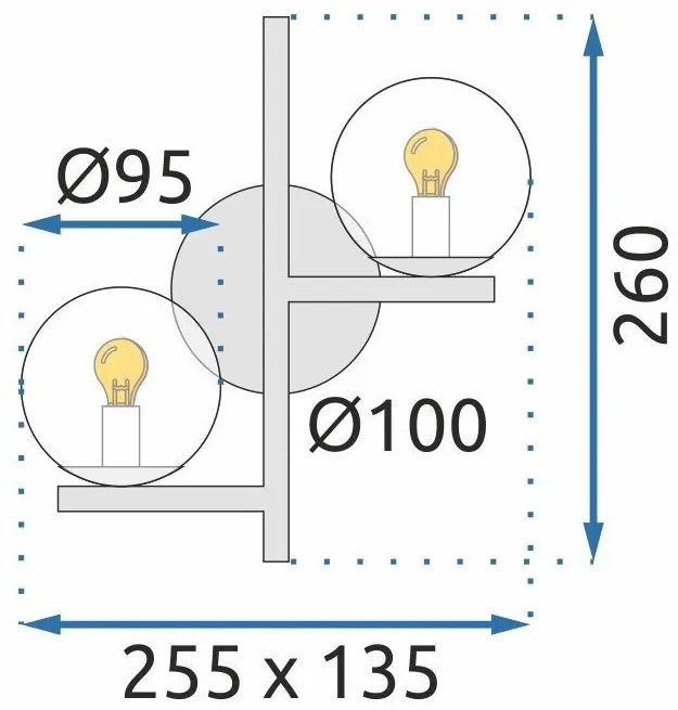 Nástenná lampa KINKIET STYLE VI zlatá