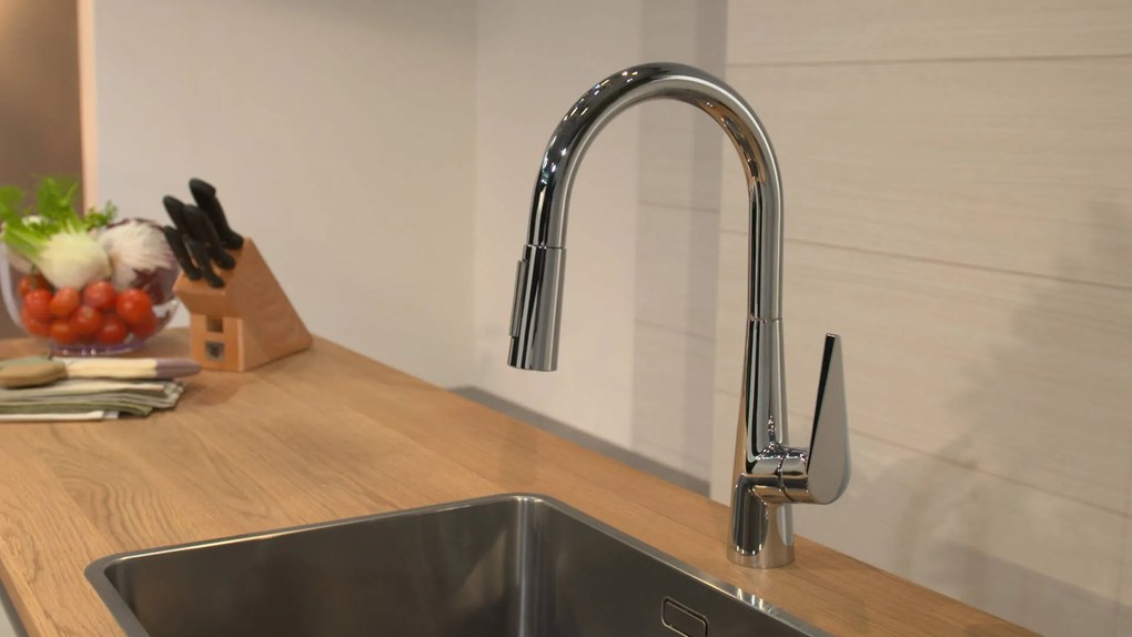Hansgrohe Talis M51, páková drezová batéria 200 s vyťahovacou spŕškou, chrómová, HAN-72813000