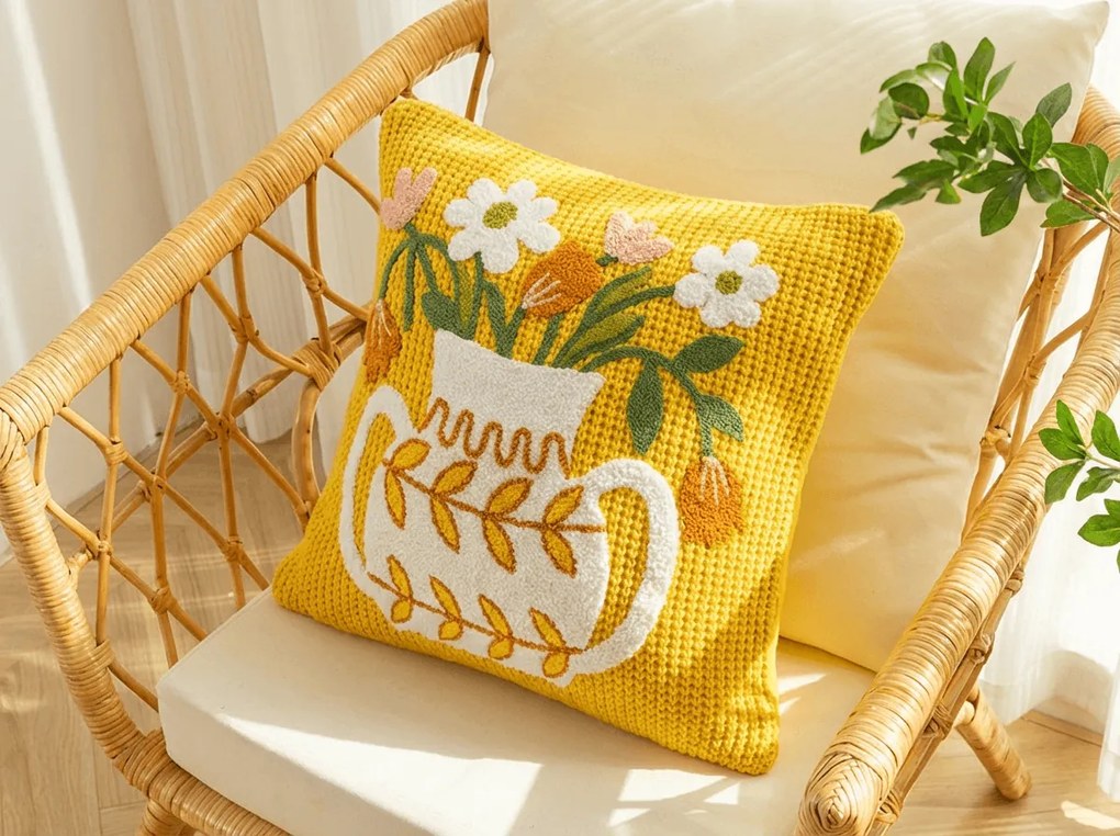 Obliečka na vankúš VAZONIE 45x45 cm, žltý