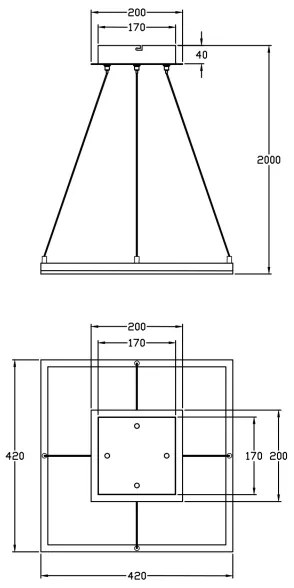 Fabas Luce 3394-40-282-LED Stmievateľný luster na lanku BARD LED/39W/230V antracit