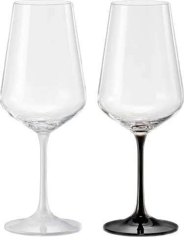 Crystalex Poháre na víno BLACK&WHITE TWO CB 450 ml 2 ks