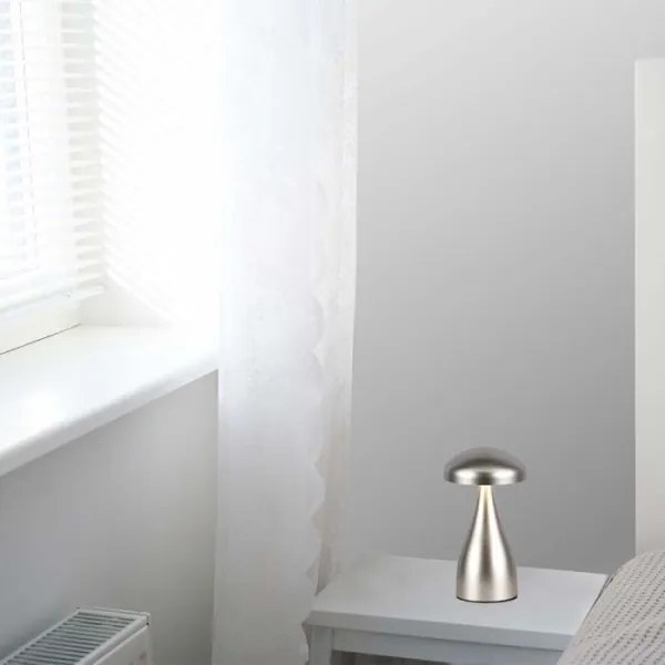 LED Stmievateľná dobíjacia stolná lampa LED/1W/5V 3000-6000K 1800 mAh strieborná