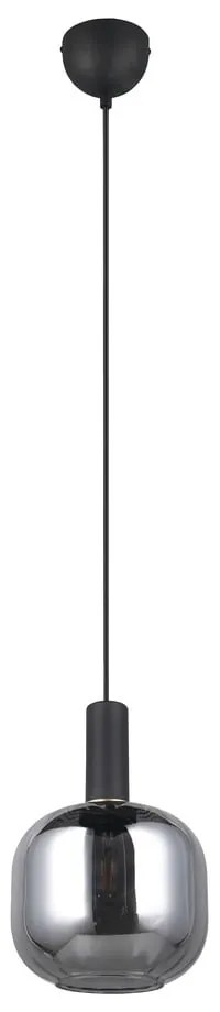 Čierne závesné svietidlo so skleneným tienidlom ø 20 cm Diva – Trio