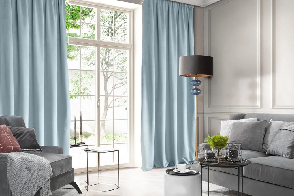 ZATEMŇOVACÍ ZÁVES NA PÁSKE ROSA 140X270 CM MODRÁ