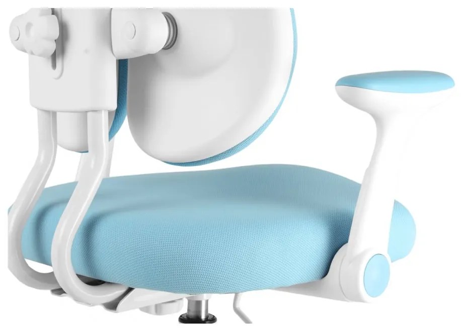 Detská rastúca stolička SPLIT — látka, biela / modrá